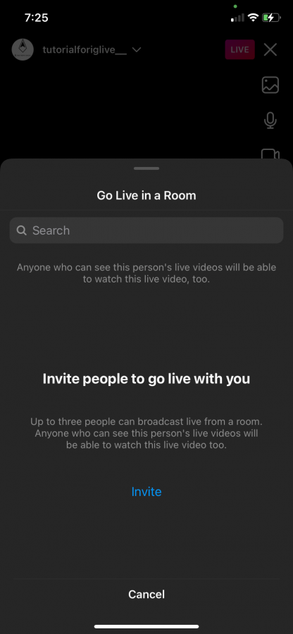 Invite to Instagram live