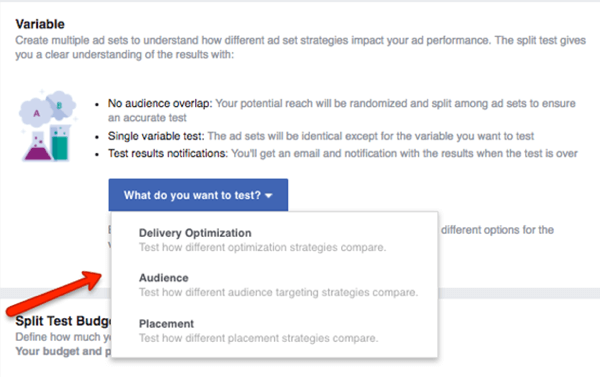 Split testing your Facebook ads